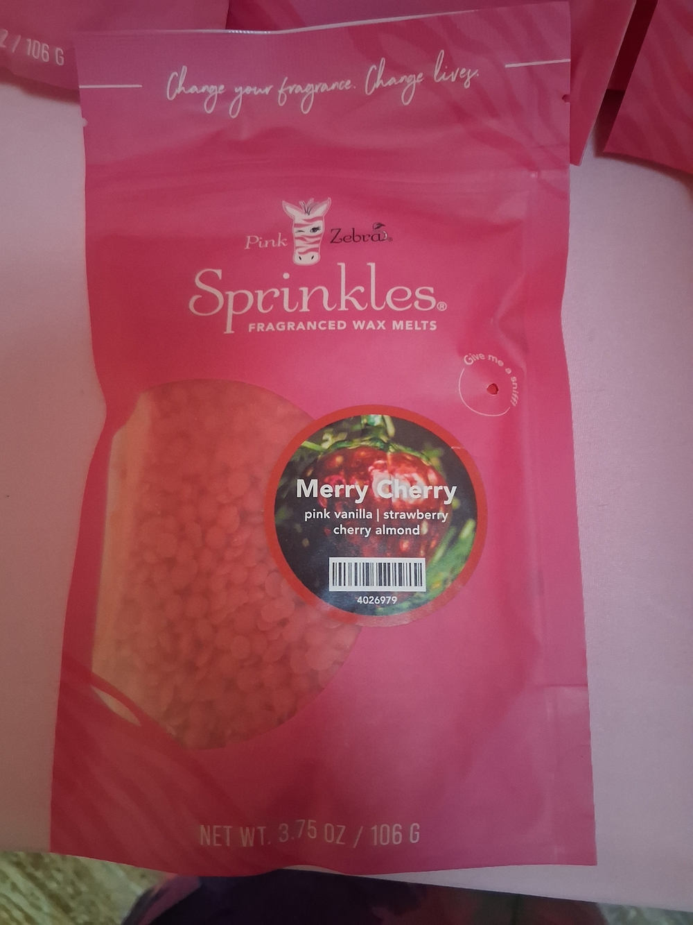 Pink Zebra Sprinkles Merry Cherry Wax Melt Sprinkles in Pink